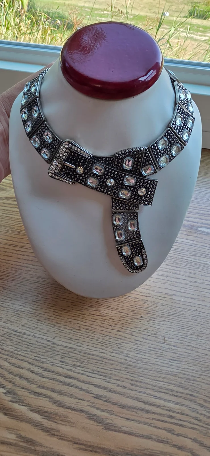 Bling Belt Buckle Statement Necklace ✨ Western Glam Rhinestone